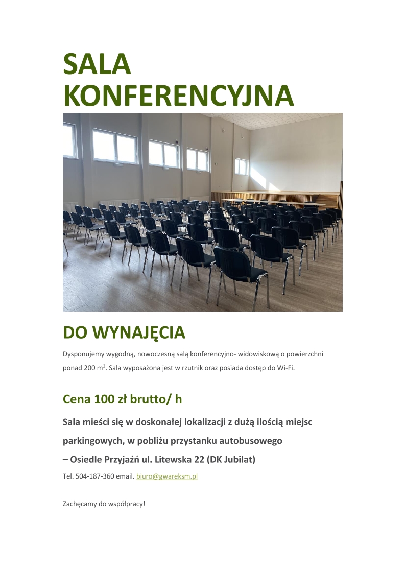 sala konferencyjna dużaDK Jubilat2